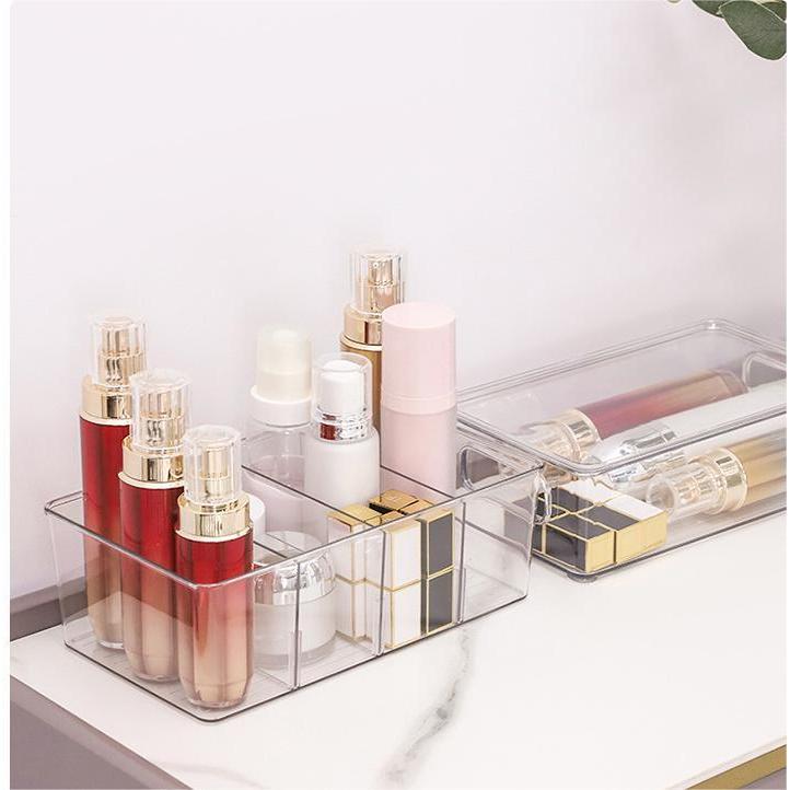 shopclassyshop Coverless with compartment cosmetics and skincare products Storage Box Desktop Organizer