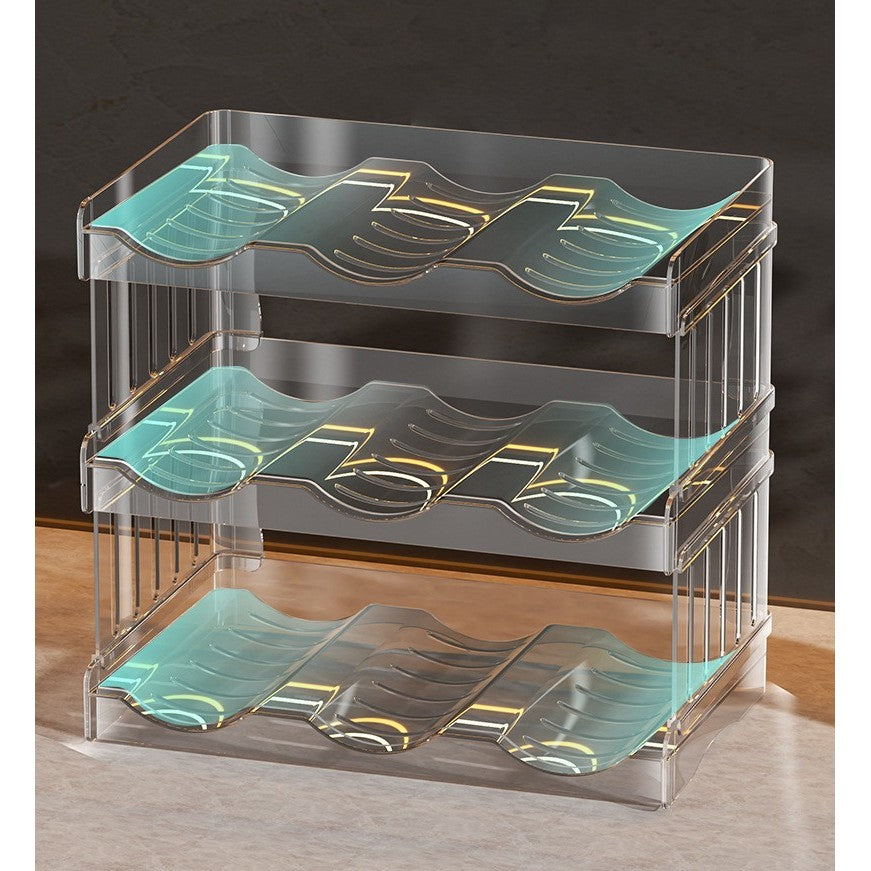 Shopclassyshop Acrylic Water Bottle Rack cup holder organizer Stackable Wine rack fridge Kitchen organizer