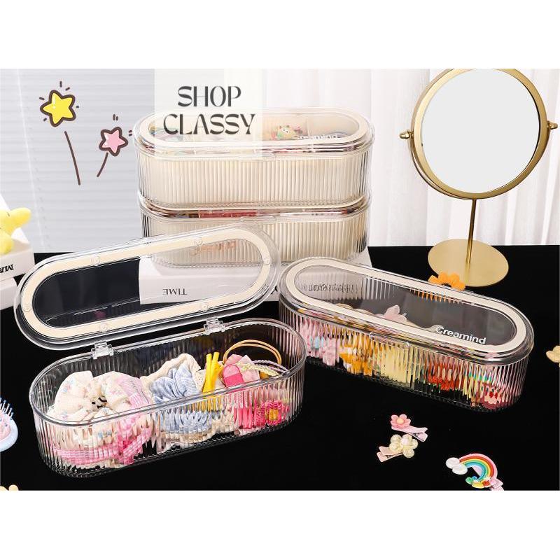 Shopclassyshop Hair Clip Organizer Storage Box Hair Rope Hair Ties Transparent Children Portable Child Women Organiser