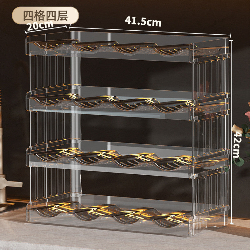 Shopclassyshop Acrylic Water Bottle Rack cup holder organizer Stackable Wine rack fridge Kitchen organizer