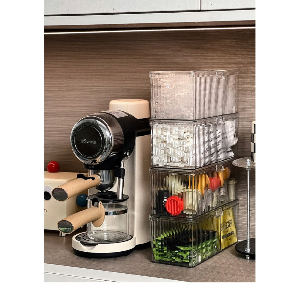 Shopclassyshop Tea Bag Organizer Container Storage Box Stackable 3in1 coffee Transparent Disposable Coffee Food Kitchen