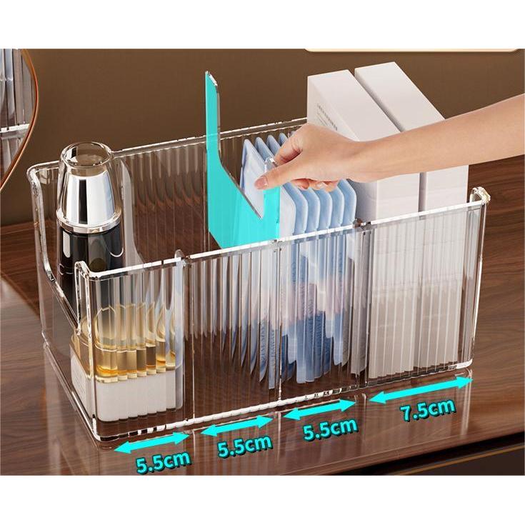 Shopclassyshop Transparent Large-Capacity Face Mask storage rack Cosmetic Organizer Expandable Desktop Skincare Rack