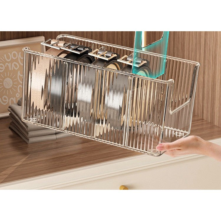 Shopclassyshop Transparent Large-Capacity Face Mask Storage Adjustable partition Cosmetic Organizer Skincare Rack