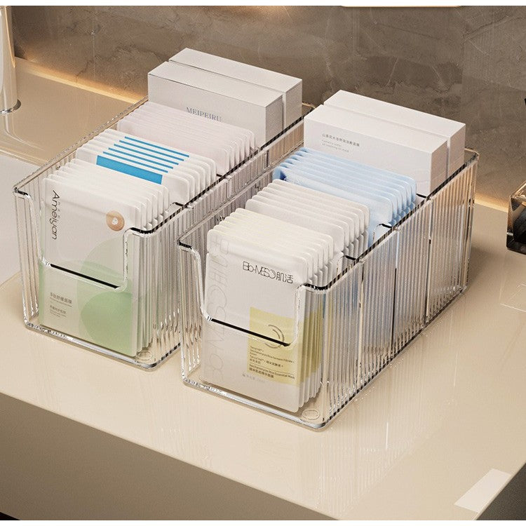 Shopclassyshop Transparent Large-Capacity Face Mask Storage Adjustable partition Cosmetic Organizer Skincare Rack