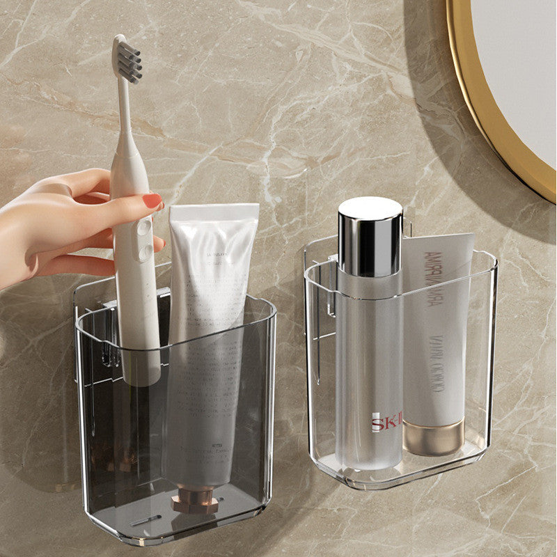 Shopclassyshop Wall Mount Toothbrush Holder Storage Rack Toothpaste Holder Shelf Toothbrush Cup Mouthwash Cup