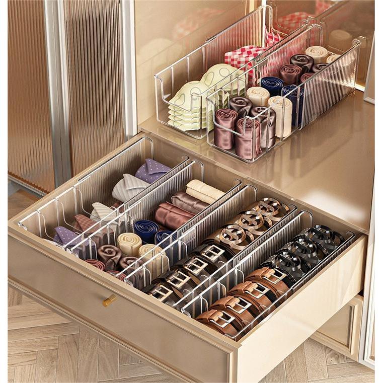 Shopclassyshop Belt Organizer PET Belt Storage Box Clear Belt Container Display Holder for Closet Tie Bow Tie Jewelry