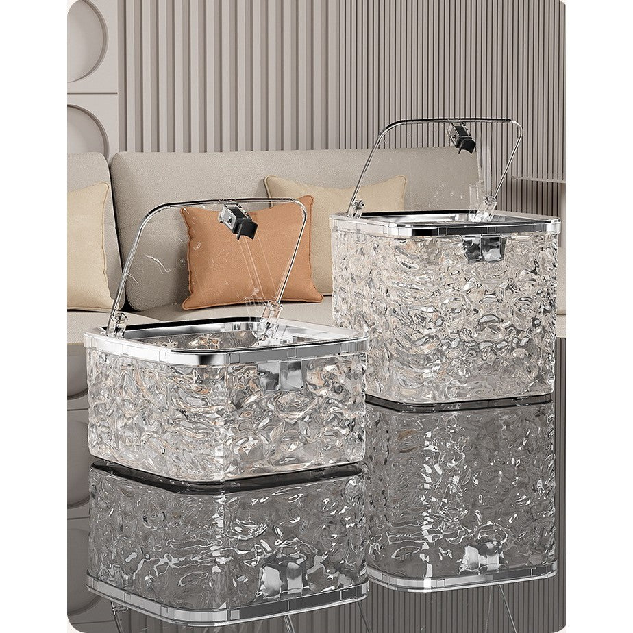Shopclassyshop Light Luxury storage box desktop trash can with lid anti-dust jewelry earring cosmetic hair accessories