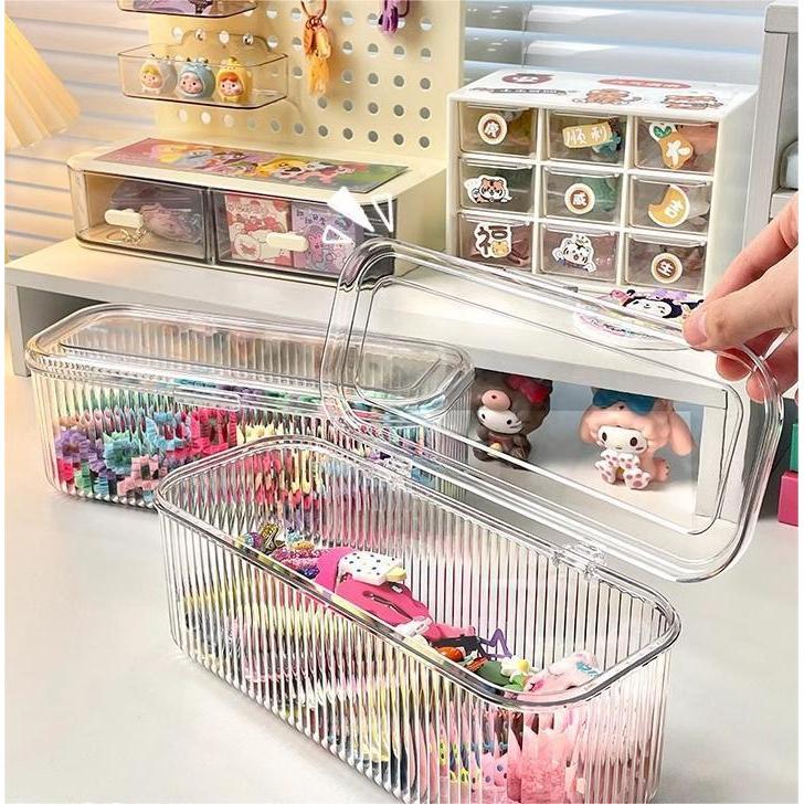 shopclassyshop Hair Clip Organizer Storage Box Hair Rope Hair Ties Transparent Children Portable Child Women Organizer