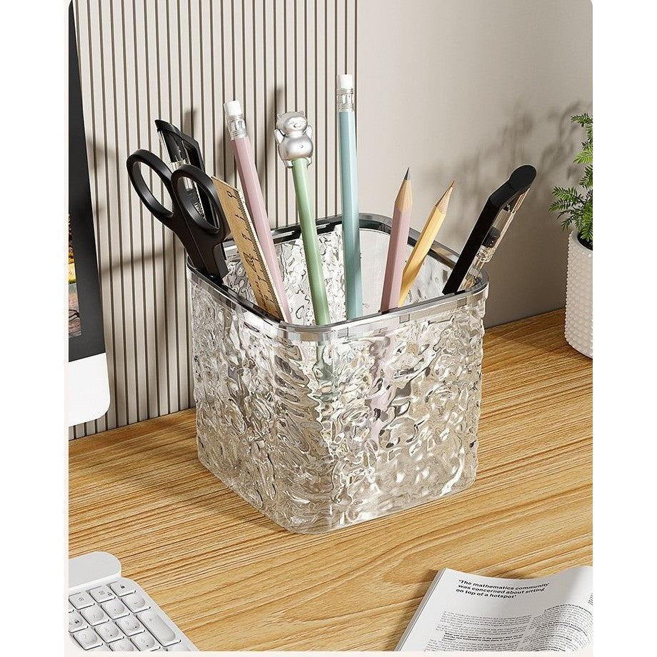 Shopclassyshop Light Luxury storage box desktop trash can with lid anti-dust jewelry earring cosmetic hair accessories