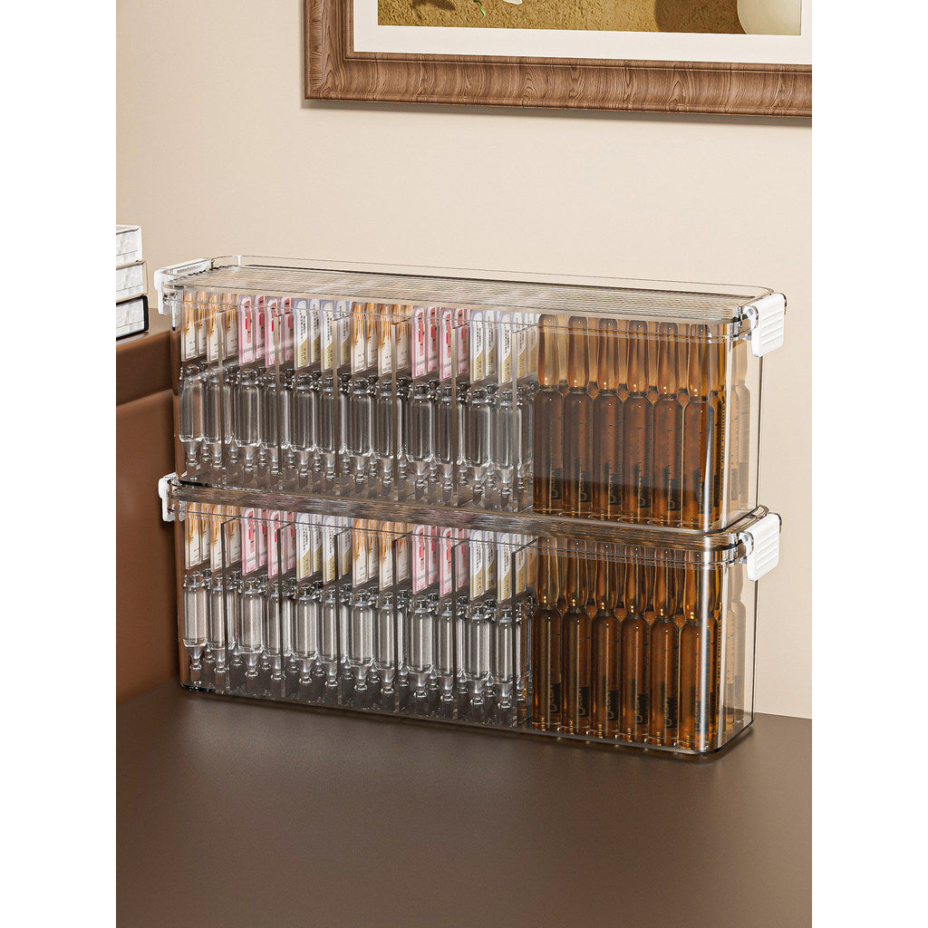 Shopclassyshop Small Glass Ampoule Pressure Keli Storage Box Cosmetic serum Sample organizer divided Box