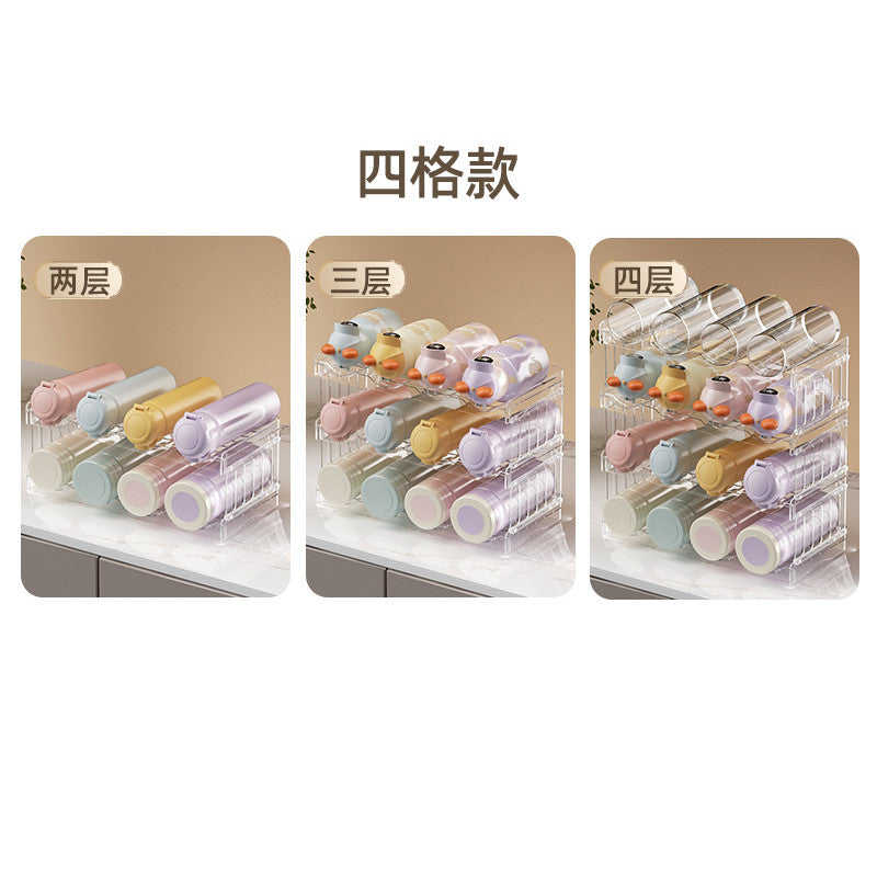Shopclassyshop Acrylic Water Bottle Rack cup holder organizer Stackable Wine rack fridge Kitchen organizer