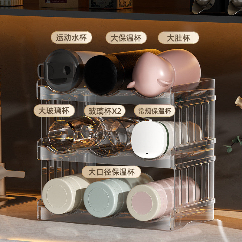 Shopclassyshop Acrylic Water Bottle Rack cup holder organizer Stackable Wine rack fridge Kitchen organizer