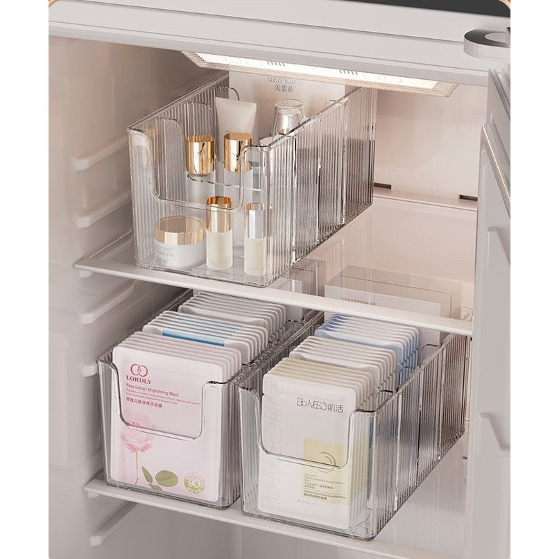 Shopclassyshop Transparent Large-Capacity Face Mask Storage Adjustable partition Cosmetic Organizer Skincare Rack