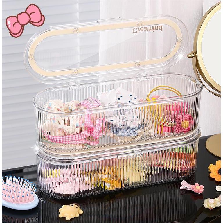 Shopclassyshop Hair Clip Organizer Storage Box Hair Rope Hair Ties Transparent Children Portable Child Women Organiser