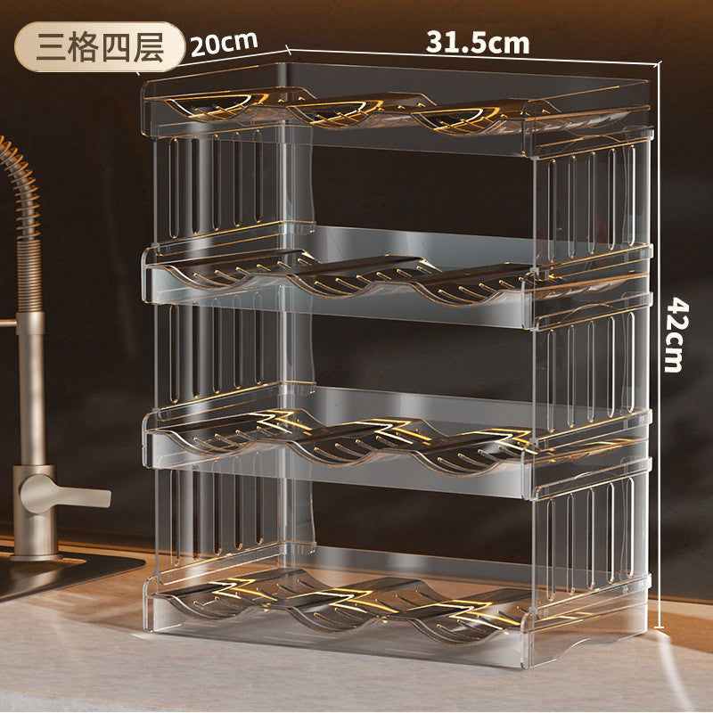 Shopclassyshop Acrylic Water Bottle Rack cup holder organizer Stackable Wine rack fridge Kitchen organizer