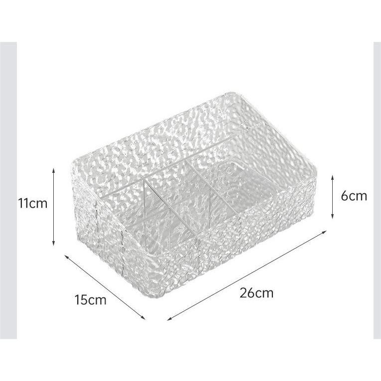 Shopclassyshop Glacier pattern large six-compartment storage box desktop cosmetics bathroom toilet organizer storage box