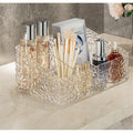Shopclassyshop Glacier pattern large six-compartment storage box desktop cosmetics bathroom toilet organizer storage box