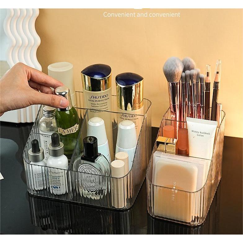 Shopclassyshop Acrylic Transparent Glacier Pattern Makeup Brush Organizer Storage Bucket Box Dresser Lipstick  Eyeshadow