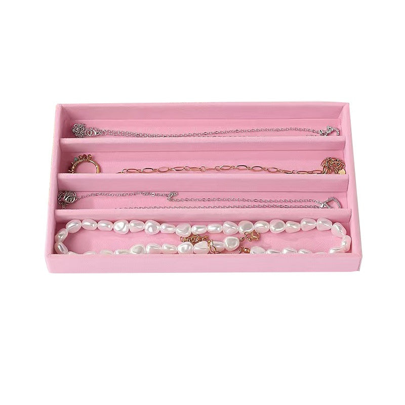 Shopclassy Compartment Jewelry Organizer Storage Box Velvet Ring Earrings Empty Plate Display Box Jewelry Tray customize