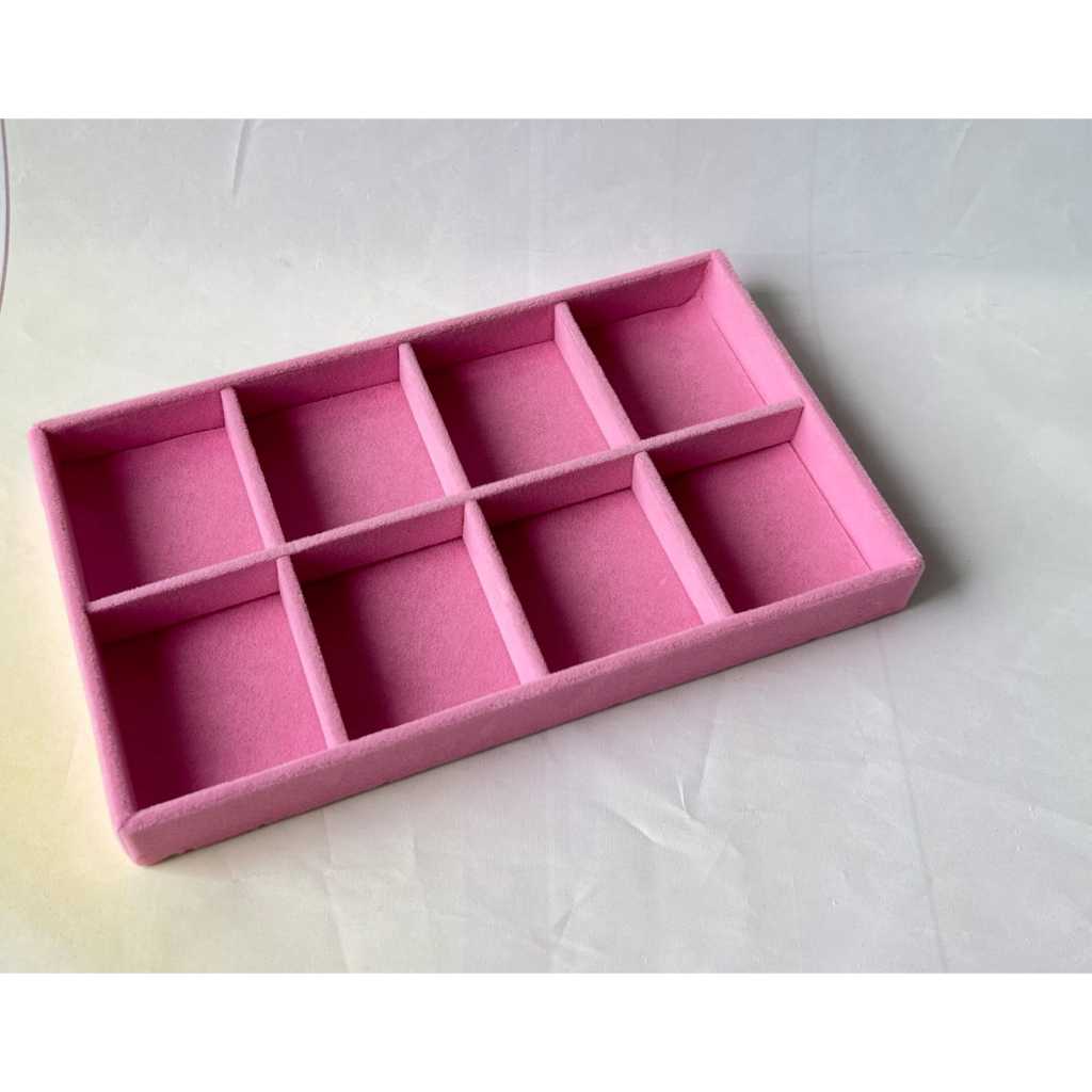 Shopclassy Compartment Jewelry Organizer Storage Box Velvet Ring Earrings Empty Plate Display Box Jewelry Tray customize
