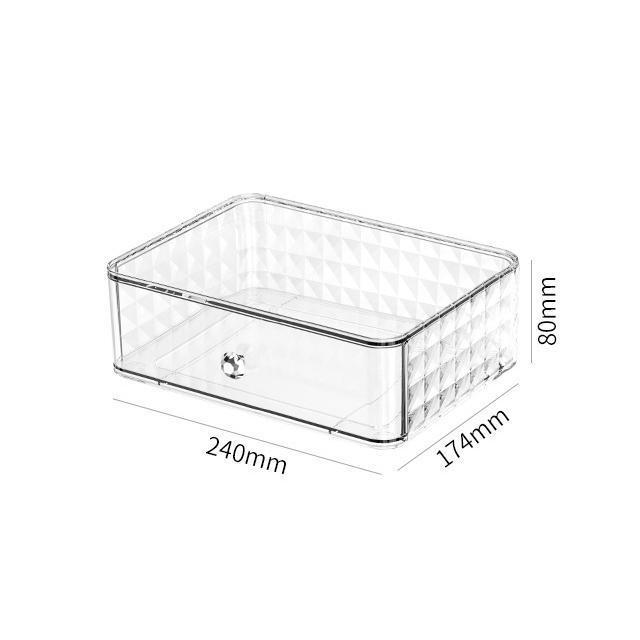 Shopclassyshop water ripples Acrylic storage dustproof Stackable drawer desk Cosmetic Organizer storage box