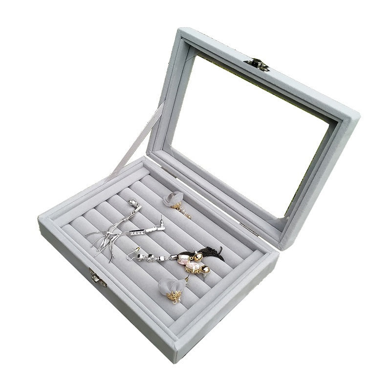 Shopclassyshop Accessories Flannel leather jewelry storage box earrings necklace organizing