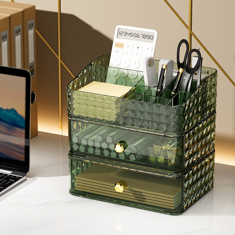 Shopclassyshop water ripples Acrylic storage dustproof Stackable drawer desk Cosmetic Organizer storage box