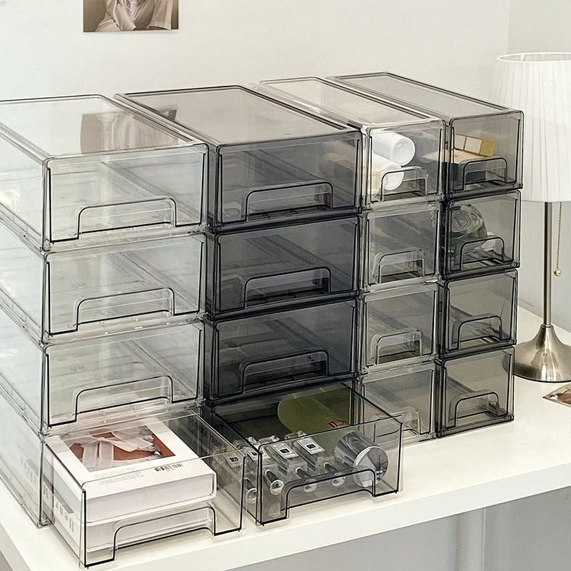 Shopclassyshop Acrylic extra large cosmetics stackable drawer organizer storage box luxury dustproof