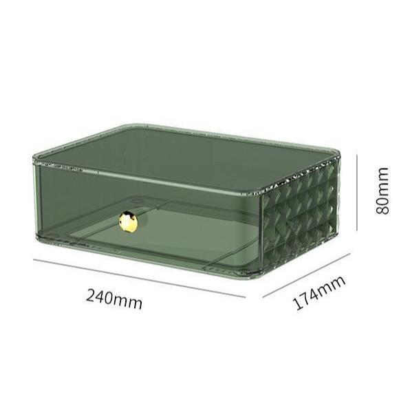 Shopclassyshop water ripples Acrylic storage dustproof Stackable drawer desk Cosmetic Organizer storage box