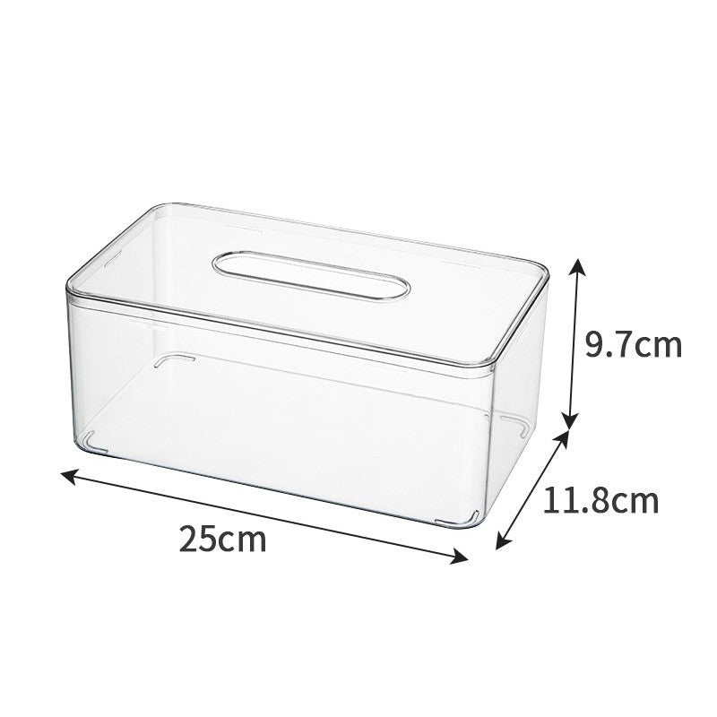 Shopclassy  tissue box holder Transparent Acrylic Nordic luxury remote control desktop storage