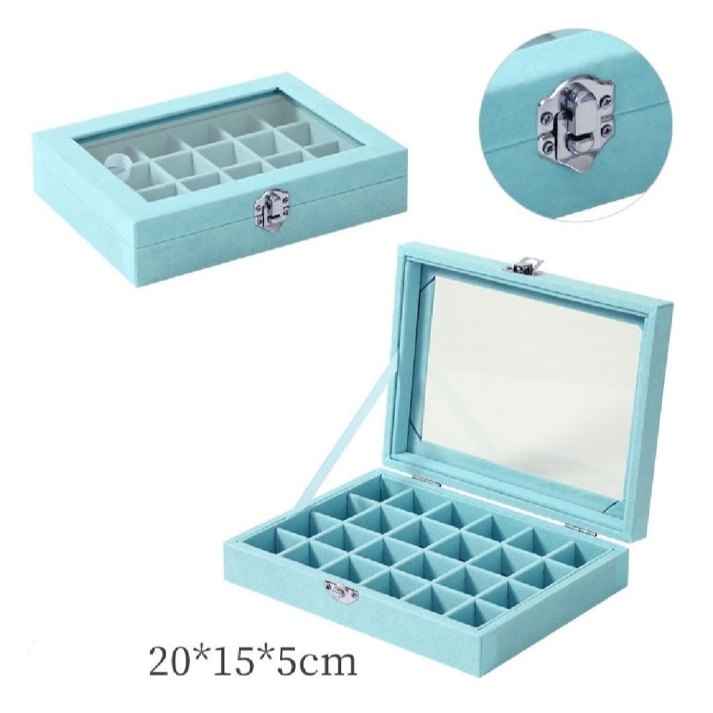Shopclassyshop Accessories Flannel leather jewelry storage box earrings necklace organizing