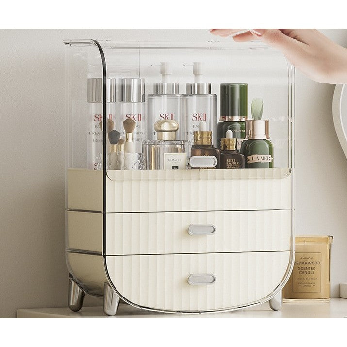 Premium Cosmetic Oraganizer Desktop storage rack large jewelry drawer organizer box dust-proof cosmetics storage box