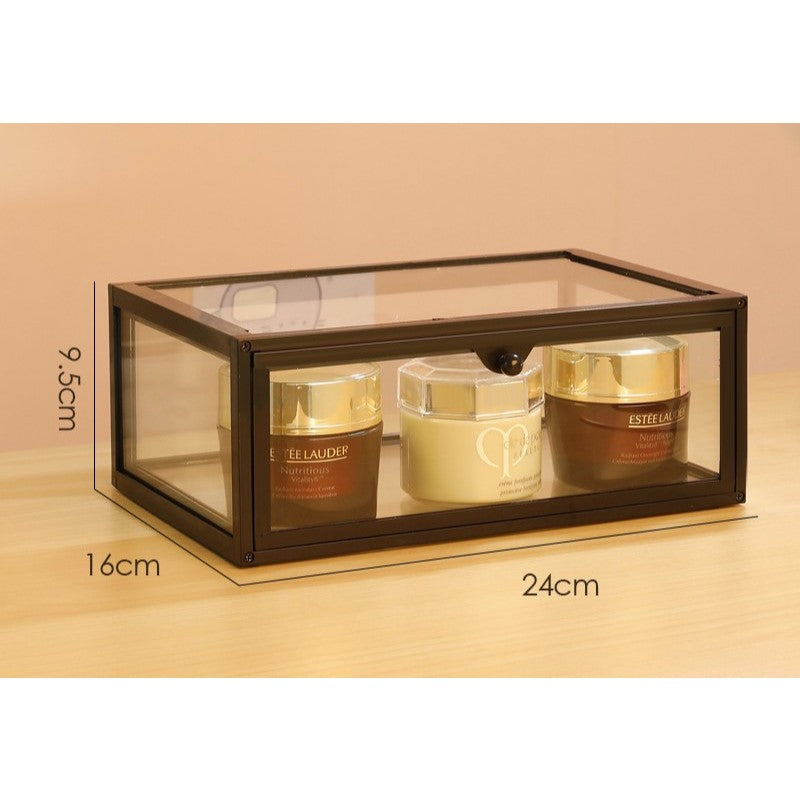 ShopClassyshop Glass Brush Storage Box Eyebrow Pencil Cosmetic Drawer Makeup Organiser Jewelry