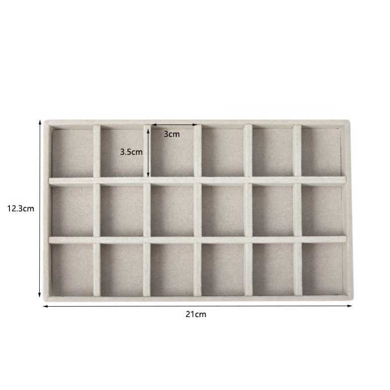 Shopclassyshop 18 Compartment Jewelry Box Velvet Ring Earrings Empty Plate Display Tray customize