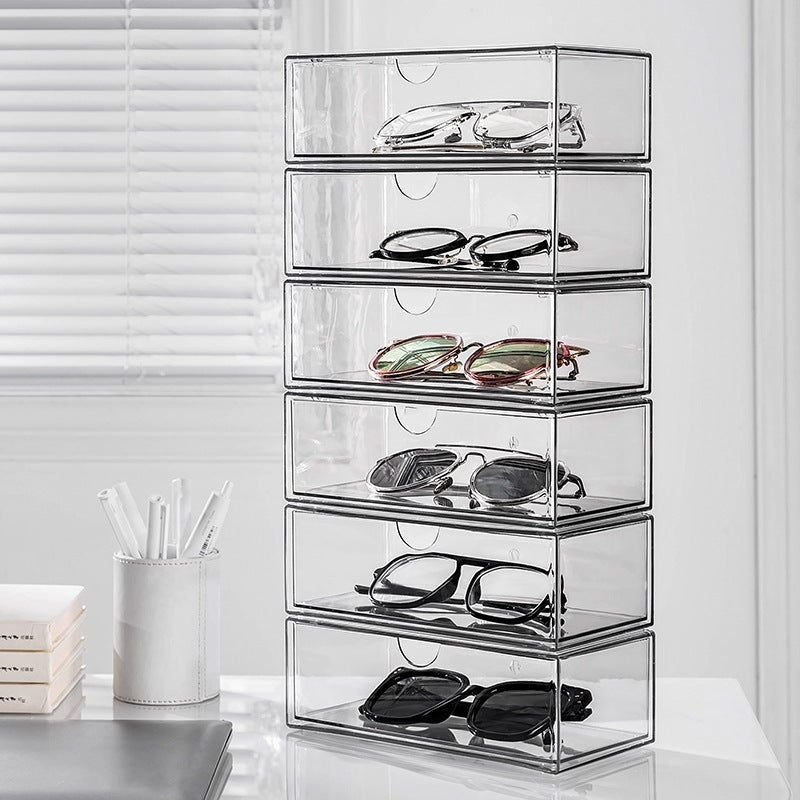 Shopclassyshop Acrylic sunglasses spectacles storage display box case fits 4 acrylic transparent clear dustproof