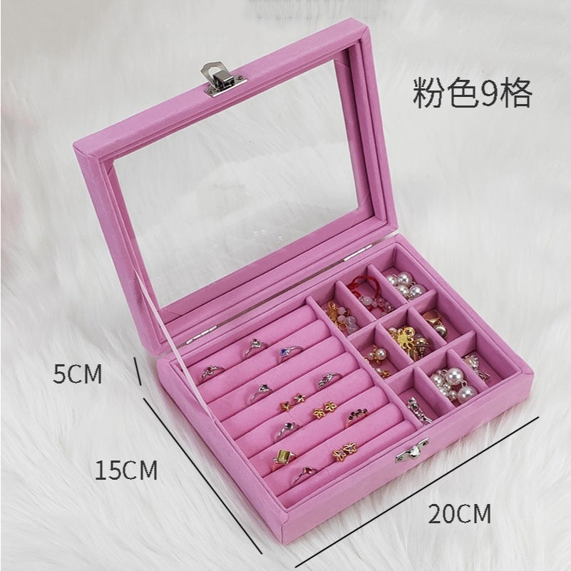 Shopclassyshop Accessories Flannel leather jewelry storage box earrings necklace organizing