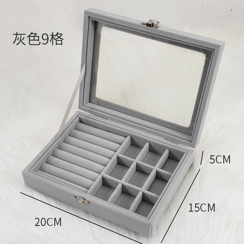 Shopclassyshop Accessories Flannel leather jewelry storage box earrings necklace organizing