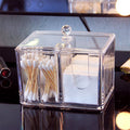 Transparent Acrylic makeup puff and cotton swab storage box Holder Organizer
