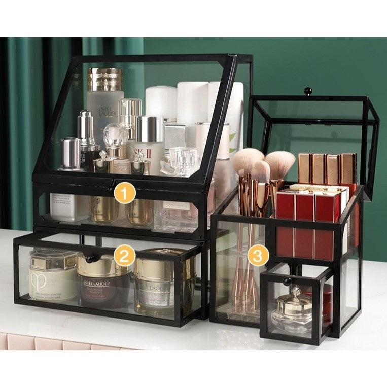 ShopClassyshop Glass Brush Storage Box Eyebrow Pencil Cosmetic Drawer Makeup Organiser Jewelry