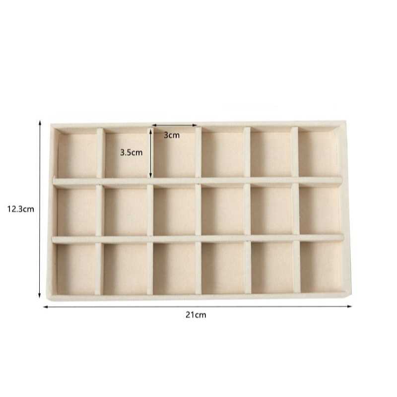 Shopclassyshop 18 Compartment Jewelry Box Velvet Ring Earrings Empty Plate Display Tray customize
