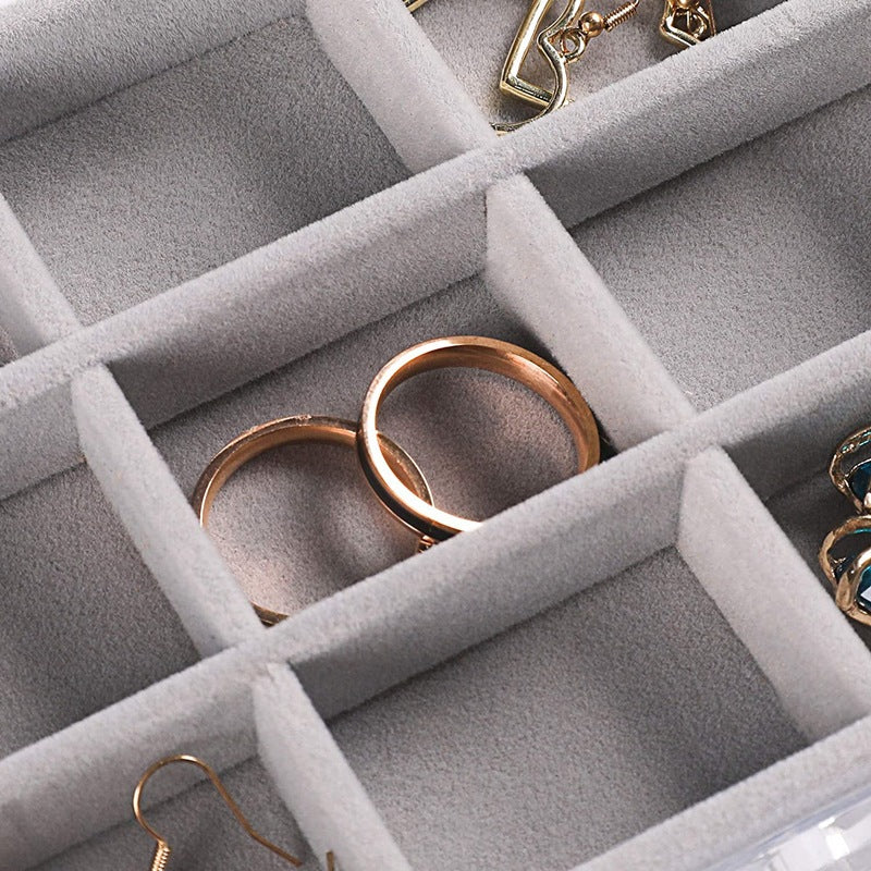 ShopClassyshop Five drawer acrylic velvet storage box jewelry organizer necklace earrings ring display rack