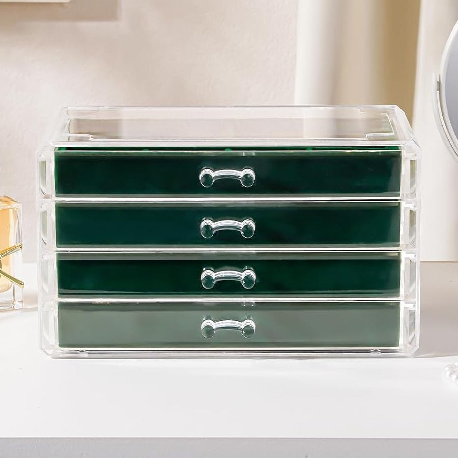 SG Stock ShopClassy Four-drawer acrylic velvet storage box jewelry necklace earrings earrings ring necklace display