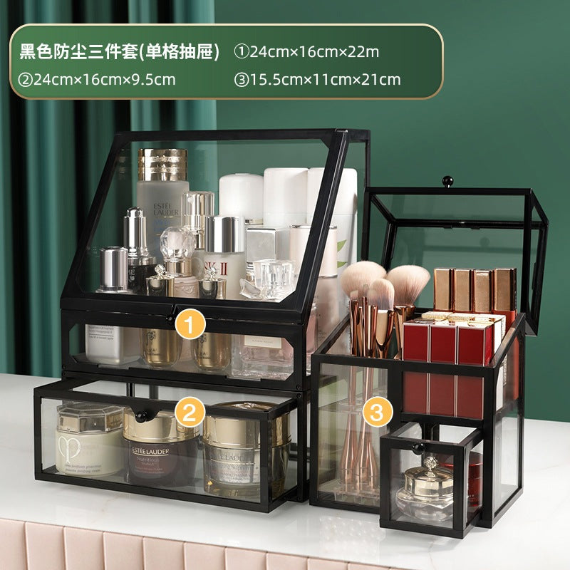 ShopClassyshop Glass Brush Storage Box Eyebrow Pencil Cosmetic Drawer Makeup Organiser Jewelry