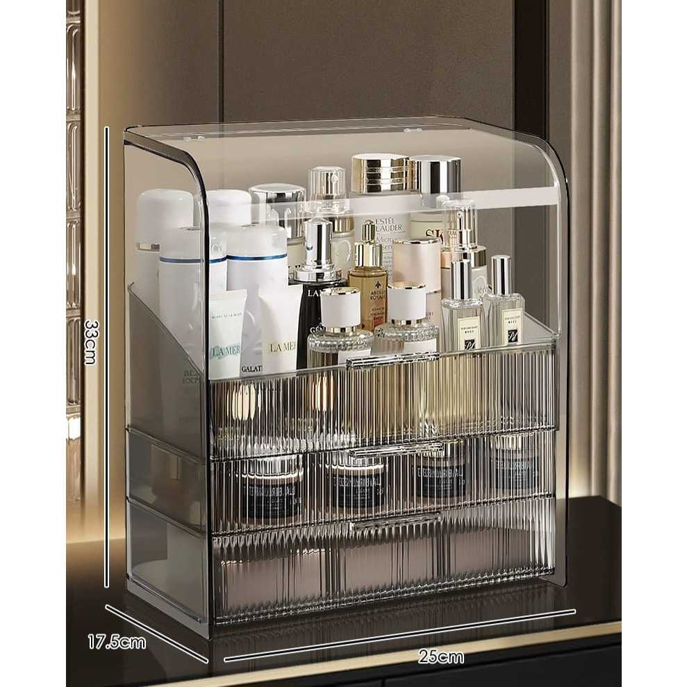 ShopClassyshop Large Acrylic Cosmetics storage box desktop dust-proof makeup organizer table box