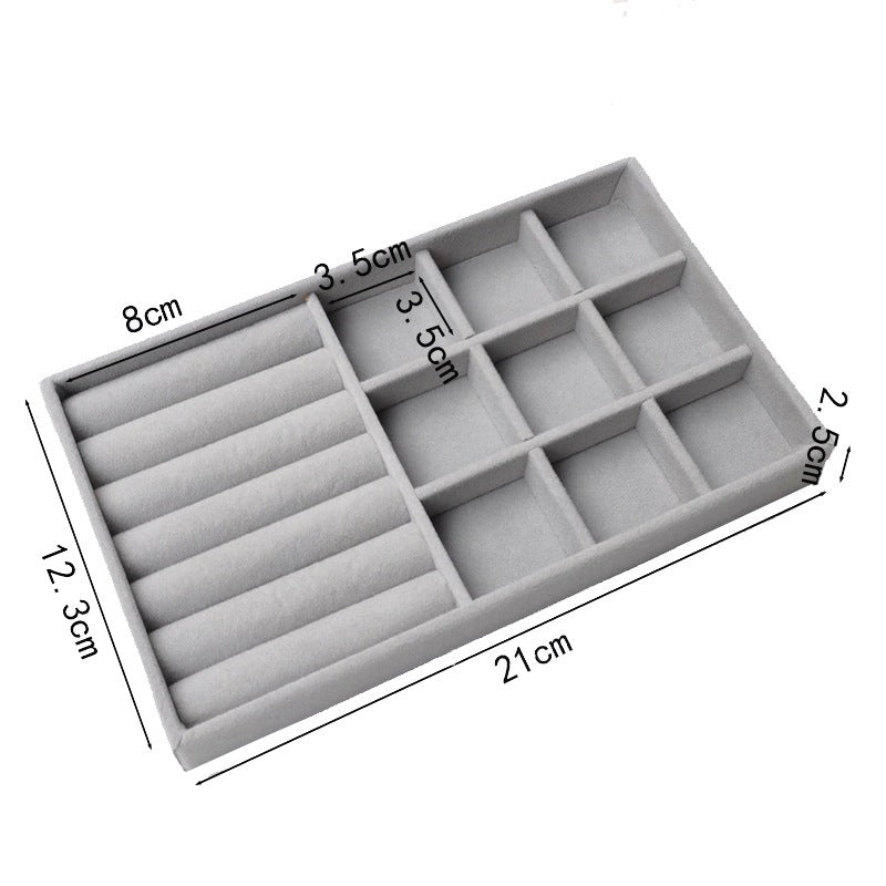 Shopclassyshop 18 Compartment Jewelry Box Velvet Ring Earrings Empty Plate Display Tray customize