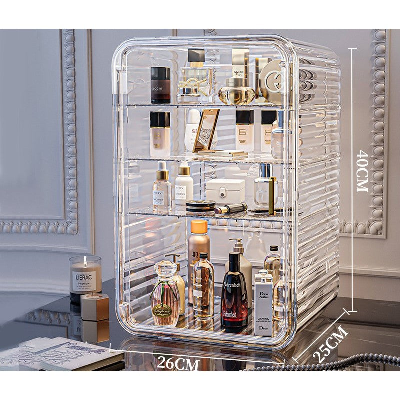 Shopclassy Transparent acrylic cosmetics skin care products dustproof finishing and storage Organizer
