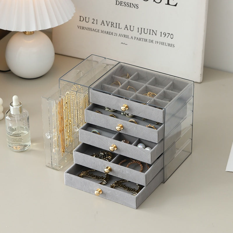 Shopclassyshop Dustproof transparent acrylic stud earrings necklace accessories plastic storage box