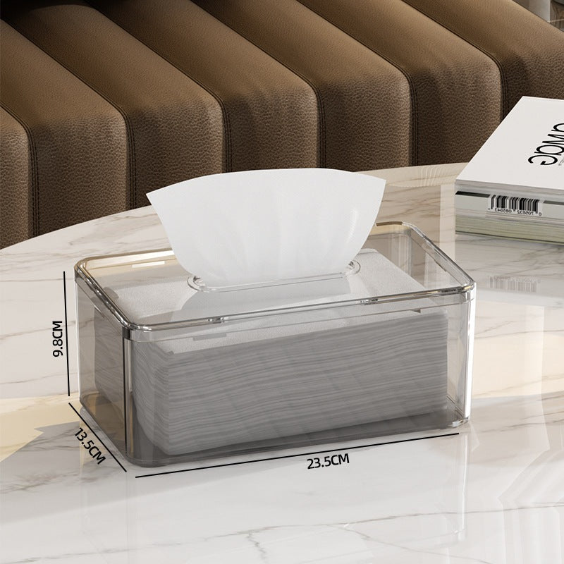 Shopclassy  tissue box holder Transparent Acrylic Nordic luxury remote control desktop storage