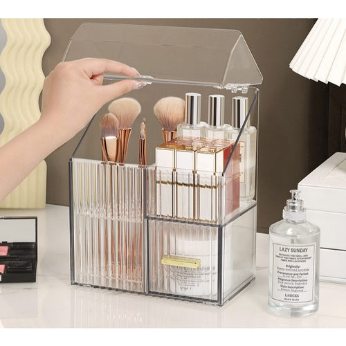 Acrylic Makeup brush Holder storage bucket lipstick lip glaze box brush dust-proof eyebrow pencil eye shadow brush