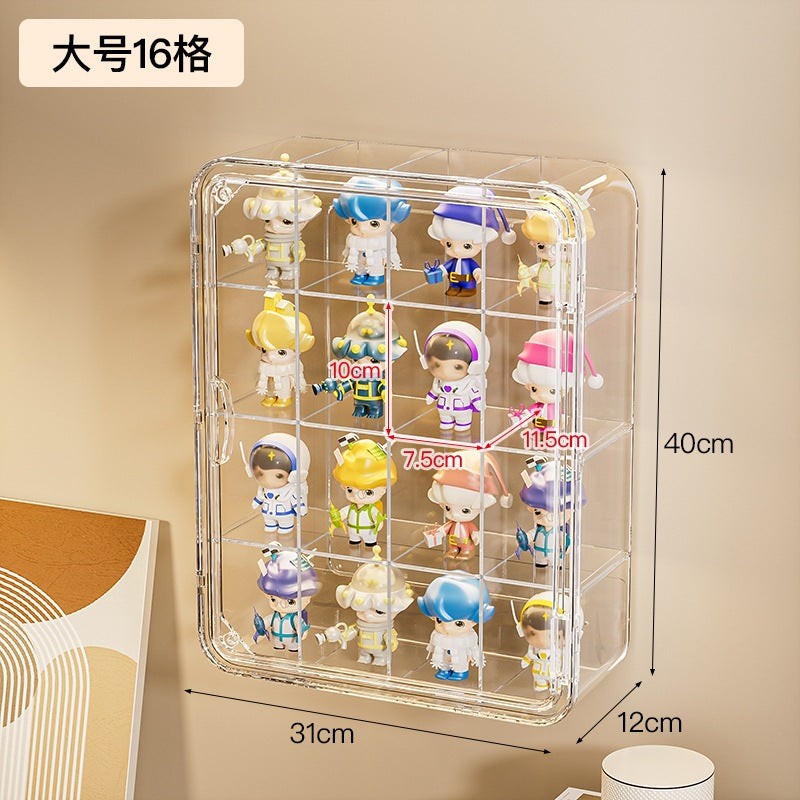 Shopclassyshop Wall-mounted clear Popmart display box for perfume & Toys Pop Mart doll figures storage box hanging thin
